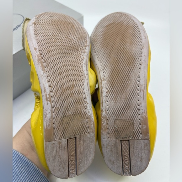 Prada Women's Yellow Ballet Flats size 38.5 EU - Picture 5 of 12